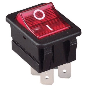 Rocker Switch red illuminated DPST 2 position 250vac/15A IRS-201-1A-A1